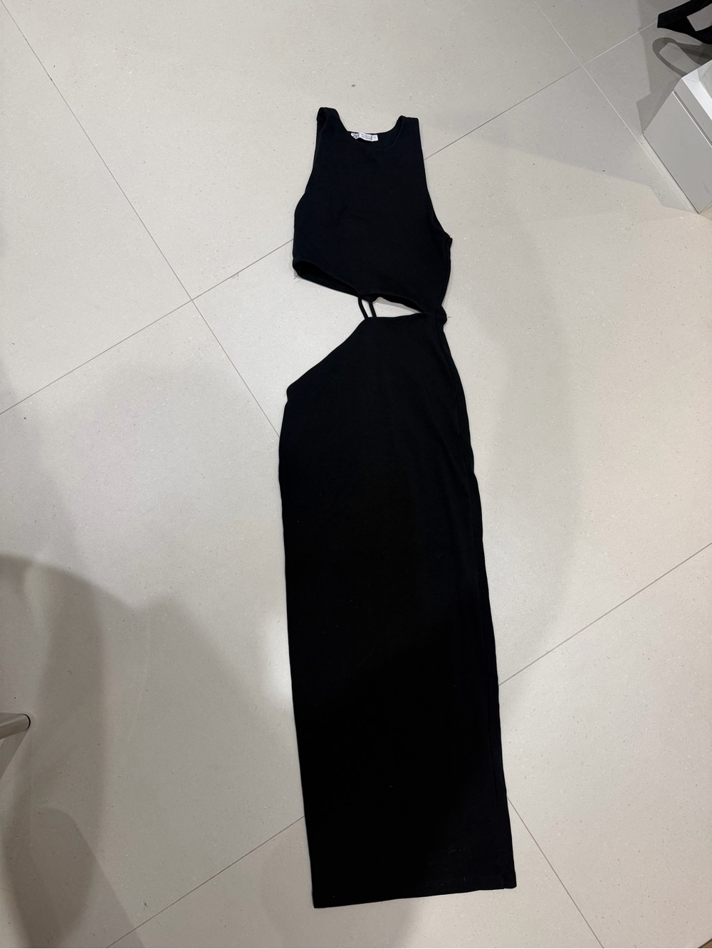 Zara Black Cutout Maxi Dress with Tank Top
